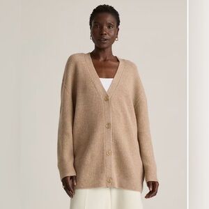 Quince Boyfriend Cashmere Cardigan Sweater